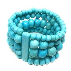 Village Artisan Horn Clasp Tribal Bracelet - Turquoise Teal